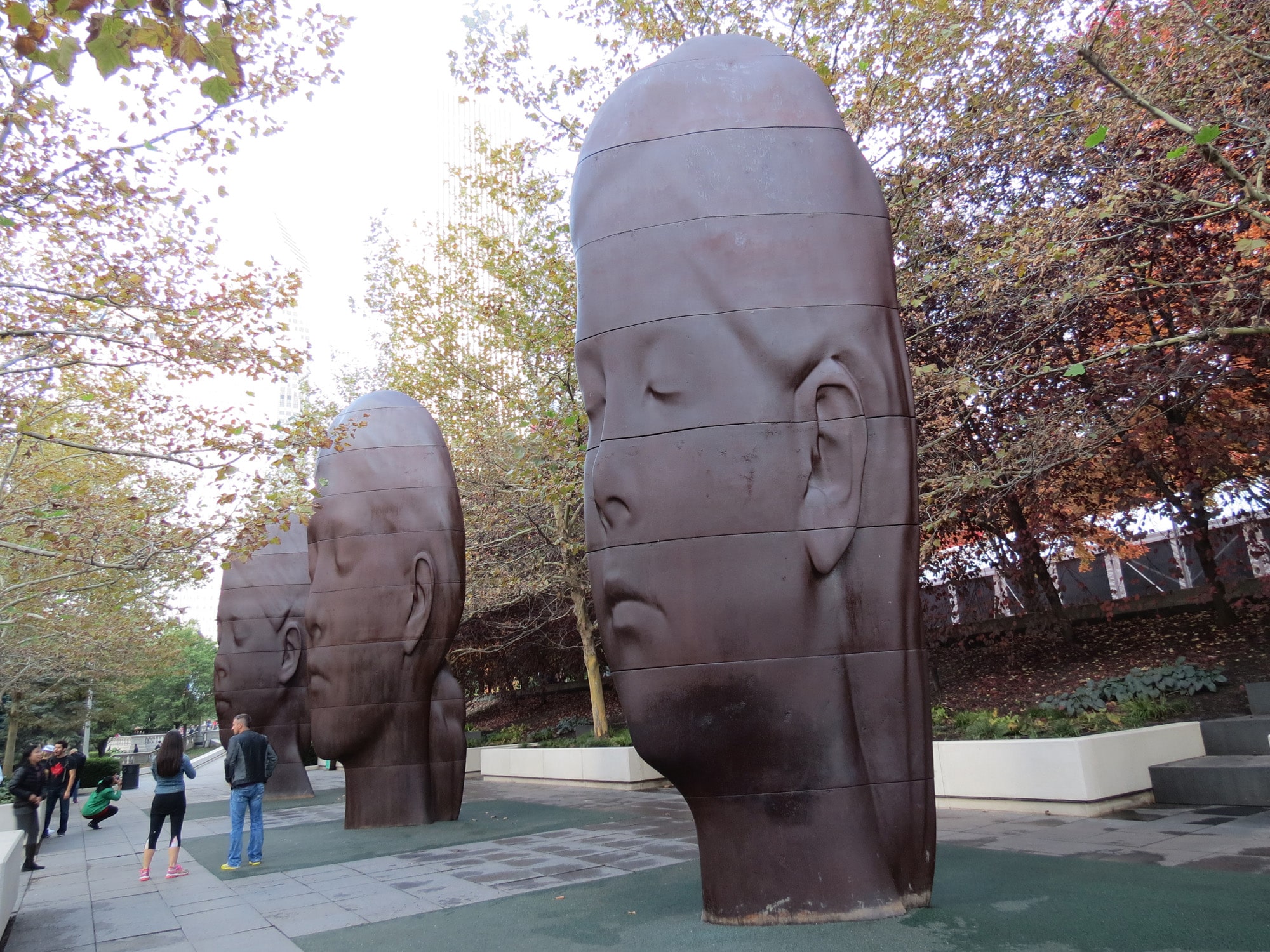 Front shot of the 3 Heads exhibit in the Boeing Galleries