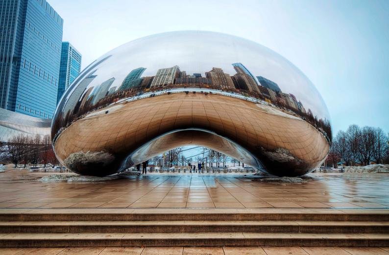 Front view of the Cloud Gate