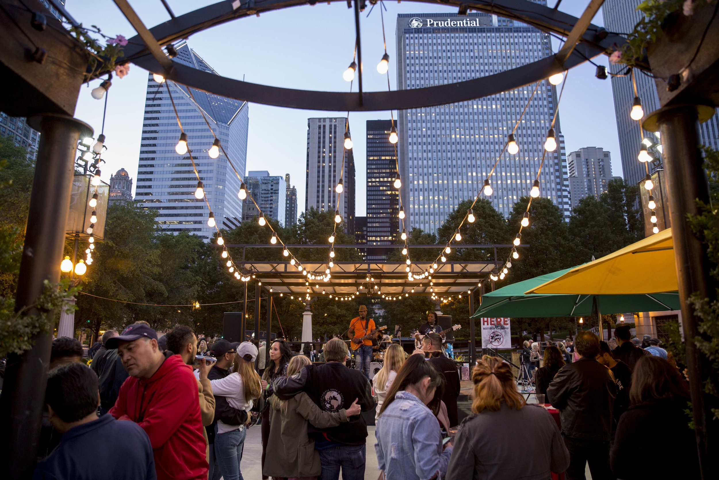 view of crowd during a private event outdoors